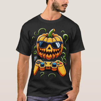 Halloween Jack O Lantern Gamer Boys Kids Men Funny T-Shirt