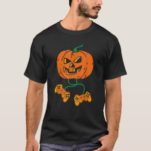 Halloween Jack O Lantern Gamer Boys Kids Men Funny T-Shirt