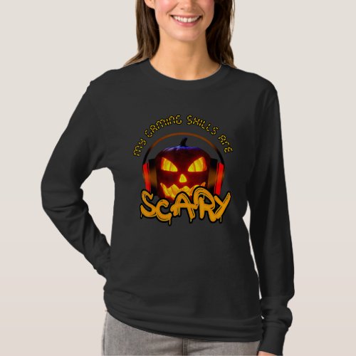 Halloween Jack O Lantern Gamer Funny Gaming Skills T_Shirt