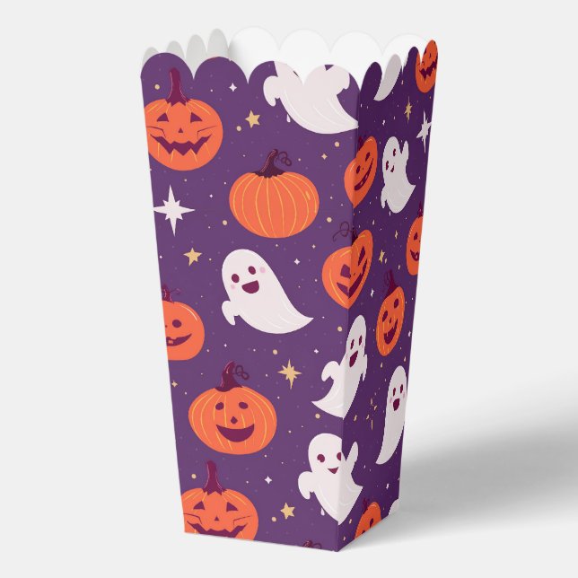 Halloween jack o lantern ghost pattern favor boxes (Front)