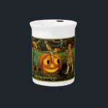 Halloween Jack-o-Lantern Harvest Night by Kids   Beverage Pitcher<br><div class="desc">The moon hung low in the sky, casting an eerie glow on the sleepy farm. Two young farmers, their faces lit by the moonlight, stood tall, their shoulders straining under the weight of a colossal, grinning pumpkin. The pumpkin, larger than any they'd ever seen, seemed to beam with a mischievous...</div>