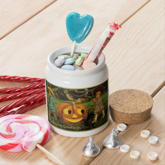 Halloween Jack-o-Lantern Harvest Night by Kids   Candy Jar (In Situ)
