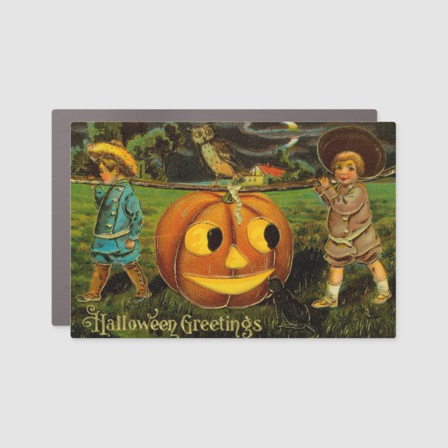 Halloween Jack-o-Lantern Harvest Night by Kids   Car Magnet (Front)