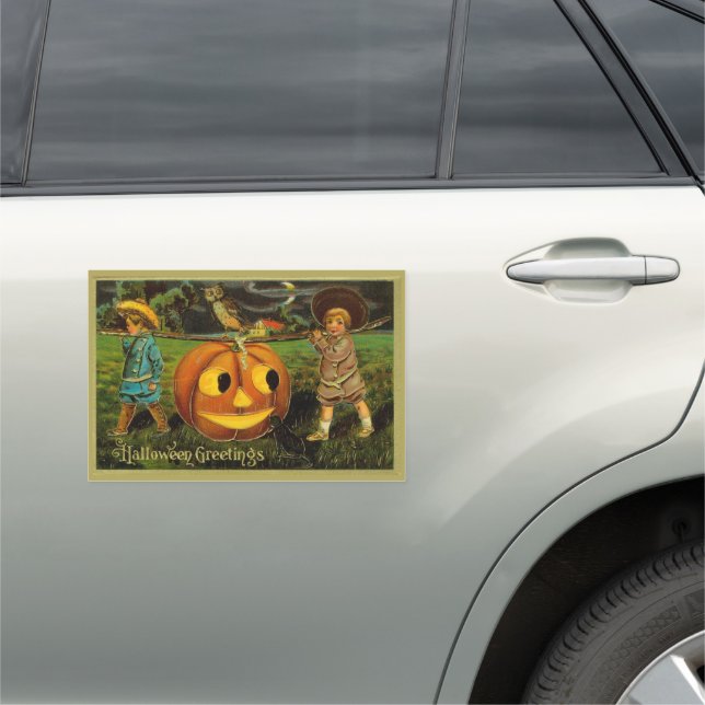 Halloween Jack-o-Lantern Harvest Night by Kids   Car Magnet (In Situ)