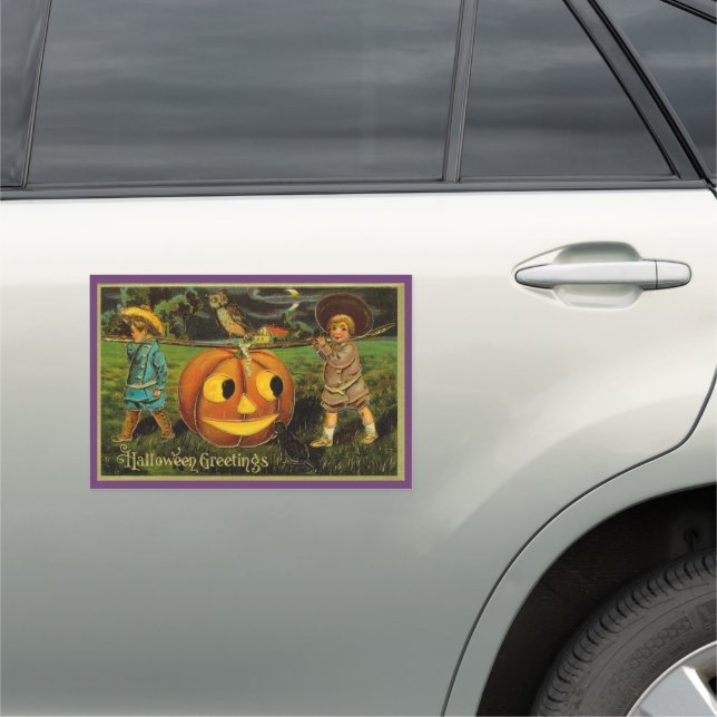 Halloween Jack-o-Lantern Harvest Night by Kids   Car Magnet (In Situ)