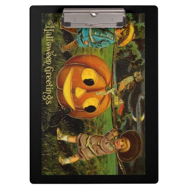 Halloween Jack-o-Lantern Harvest Night by Kids   Clipboard (Front)