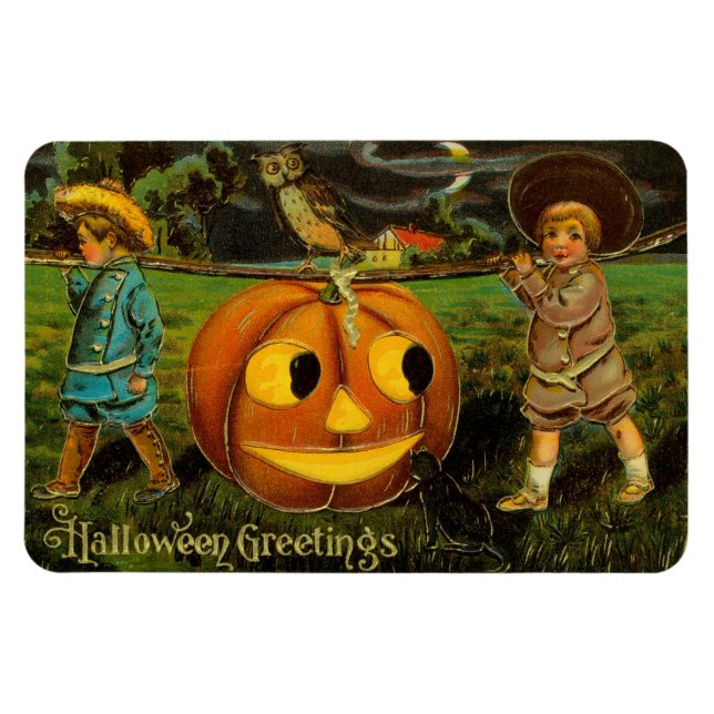 Halloween Jack-o-Lantern Harvest Night by Kids   Magnet (Horizontal)