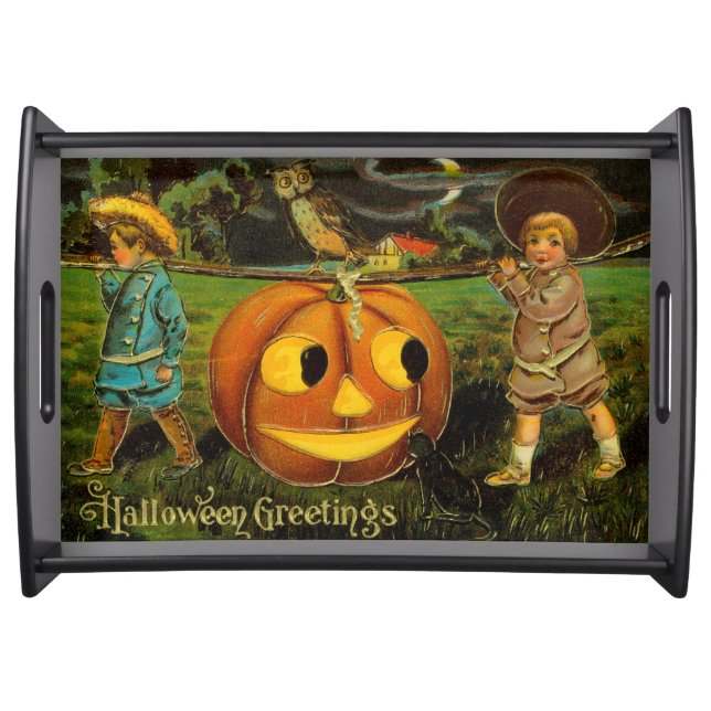 Halloween Jack-o-Lantern Harvest Night by Kids   Serving Tray (Front)