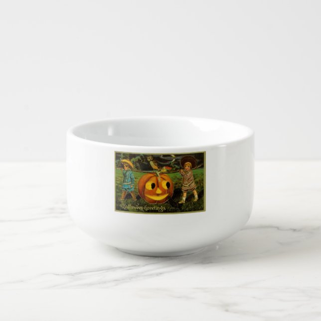 Halloween Jack-o-Lantern Harvest Night by Kids   Soup Mug (Front)
