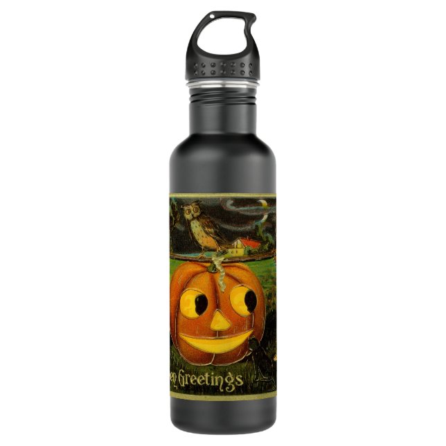 Halloween Jack-o-Lantern Harvest Night by Kids   Stainless Steel Water Bottle (Front)