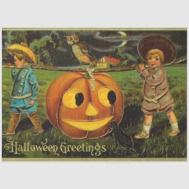Halloween Jack-o-Lantern Harvest Night by Kids   Tissue Paper (Front)