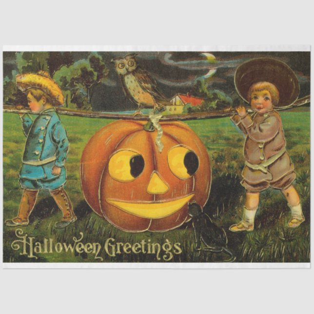 Halloween Jack-o-Lantern Harvest Night by Kids   Tissue Paper (Front)
