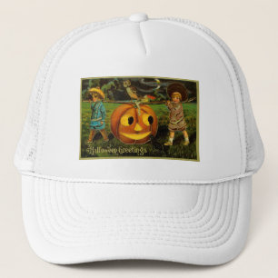 Halloween Jack-o-Lantern Harvest Night by Kids   Trucker Hat