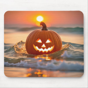 Halloween Jack-o-Lantern In Ocean Mouse Pad