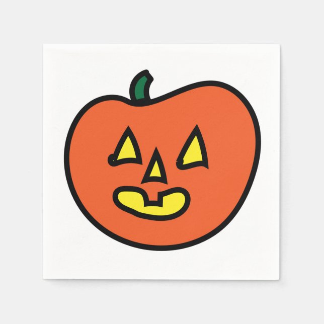 Halloween Jack-o-lantern Napkins (Front)