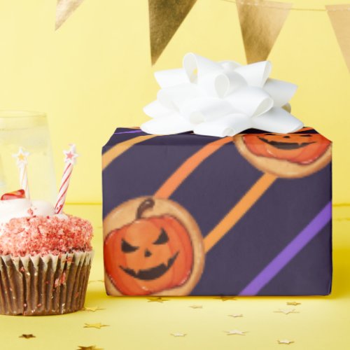 Halloween Jack_O_Lantern Pumpkin Cookie Wrapping Paper
