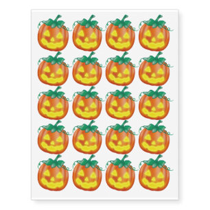 Halloween Jack-o’lantern Pumpkin Design Temporary Tattoos