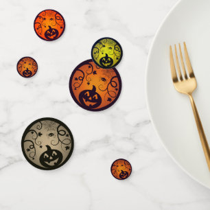 Halloween Jack o lantern pumpkin face and spider Confetti