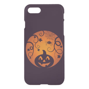 Halloween Jack o lantern pumpkin face and spider iPhone SE/8/7 Case