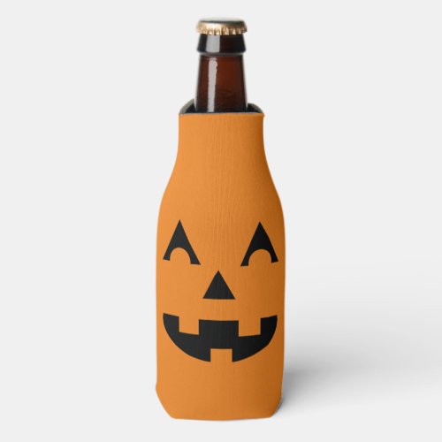 Halloween Jack O Lantern Pumpkin Face Bottle Cooler