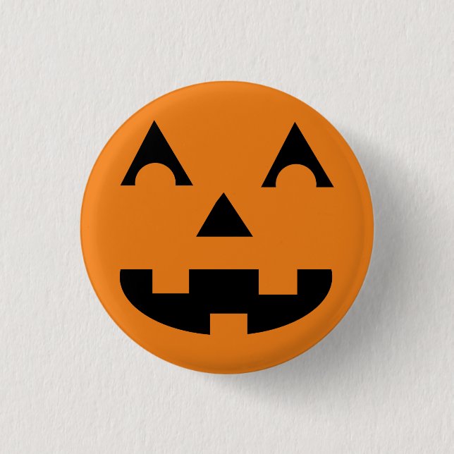 Halloween Jack O Lantern Pumpkin Face Button (Front)