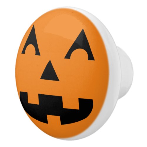 Halloween Jack O Lantern Pumpkin Face Ceramic Knob