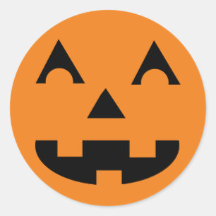 Halloween Jack O Lantern Pumpkin Face Classic Round Sticker