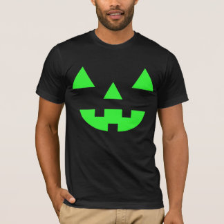 Halloween Jack O Lantern Pumpkin Face Green T-Shirt