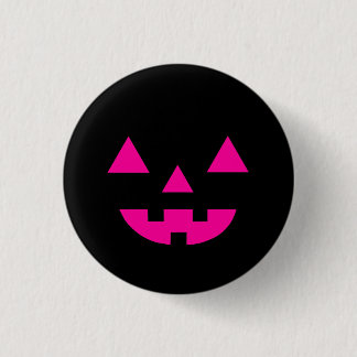 Halloween Jack O Lantern Pumpkin Face Pink Button