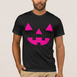 Halloween Jack O Lantern Pumpkin Face Pink T-Shirt