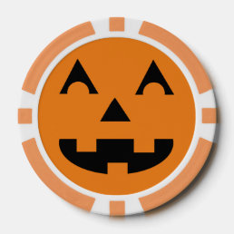 Halloween Jack O Lantern Pumpkin Face Poker Chips