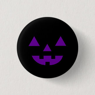 Halloween Jack O Lantern Pumpkin Face Purple Button
