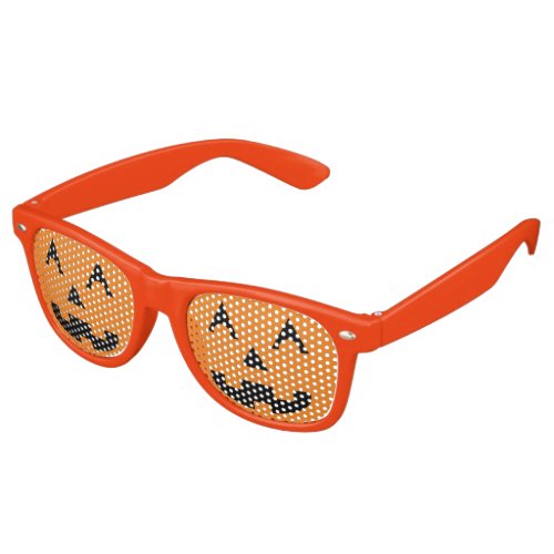 Halloween Jack O Lantern Pumpkin Face Retro Sunglasses