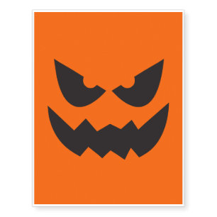 Halloween Jack-O-Lantern Pumpkin Face Sihouette3 Temporary Tattoos