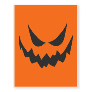 Halloween Jack-O-Lantern Pumpkin Face Sihouette Temporary Tattoos