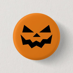 Halloween Jack-o-lantern pumpkin face smiling Button