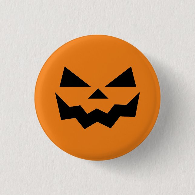Halloween Jack-o-lantern pumpkin face smiling  Button (Front)
