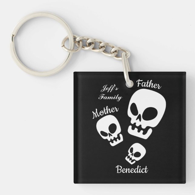  Halloween jack-o-lantern pumpkin family Name Keychain (Front)