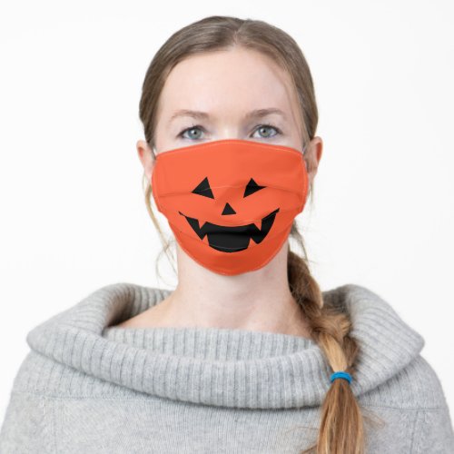 Halloween jack o lantern pumpkin orange fun adult cloth face mask