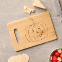 Halloween Jack-O-Lantern Pumpkin Outline Engraved Cutting Board