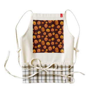 Halloween Jack-O-Lantern Pumpkin Pattern Zazzle HEART Apron