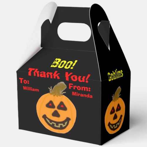 Halloween Jack O Lantern Pumpkin Treats Party Favor Boxes