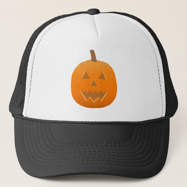 Halloween: Jack-O-Lantern: Pumpkin: Trucker Hat (Front)