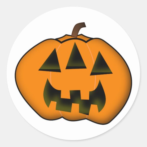Halloween Jack_o_Lantern Pumpkin With 3 Eyes Classic Round Sticker