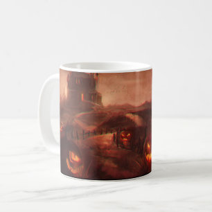 Halloween Jack-O-Lantern Pumpkins Spooky Castle Coffee Mug