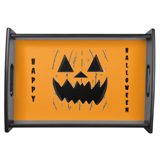 Halloween Jack-O'-Lantern Serving Tray (Front)