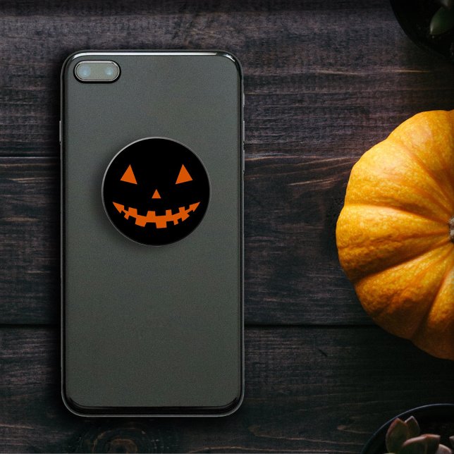Halloween Jack O Lantern Silhouette PopSocket (Halloween Jack O Lantern Silhouette PopSocket)