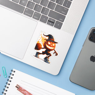 Halloween Jack-o'-Lantern Slam Dunk: Spooky Basket Sticker