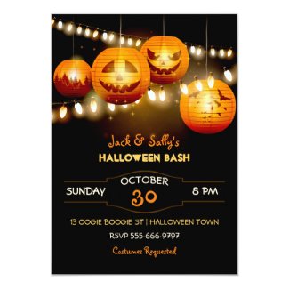 Halloween Jack O Lantern String Lights Card