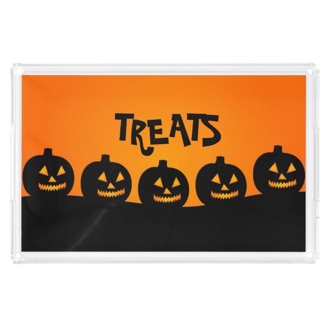 Halloween Jack o' Lantern Treats Acrylic Tray (Front)